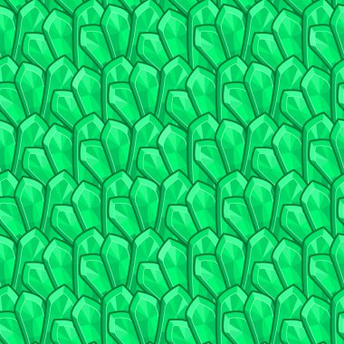 Seamless Pattern with Green Emerald Crystals clipart