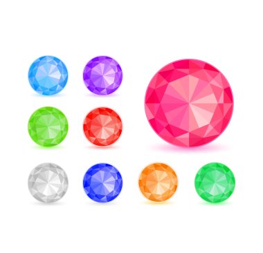 Diamond Stone Icon Set clipart