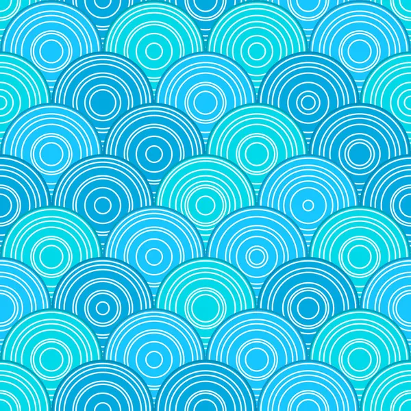 Patrón sin costura azul con círculos — Vector de stock
