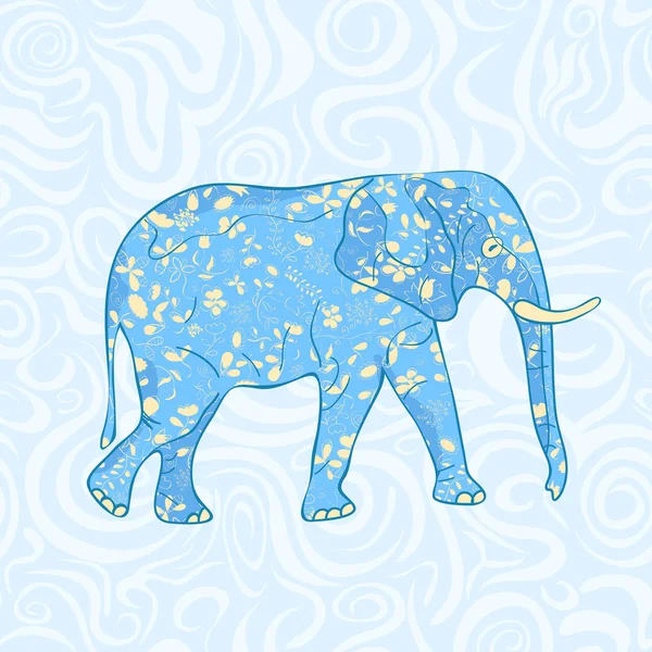 Modré karikatury slon — Stockový vektor