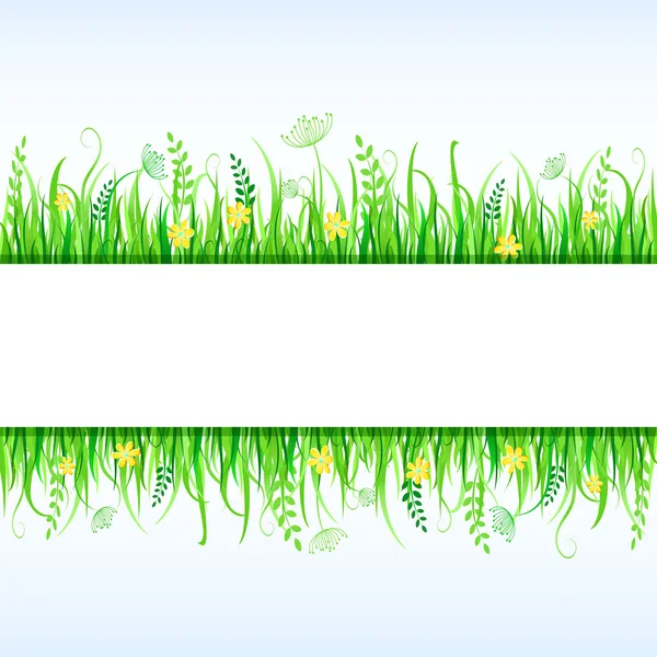 美しい草フレーム — ストックベクタ