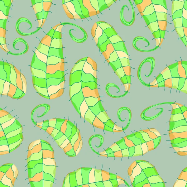 Nahtloses Muster mit bunten Blättern — Stockvektor