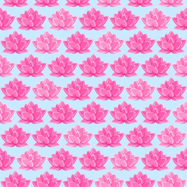 Pink Lotus Flower Seamless Pattern — Stock Vector