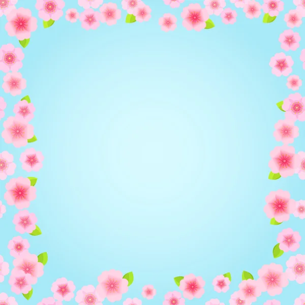 Růžový květinový rámeček sakura — Stockový vektor