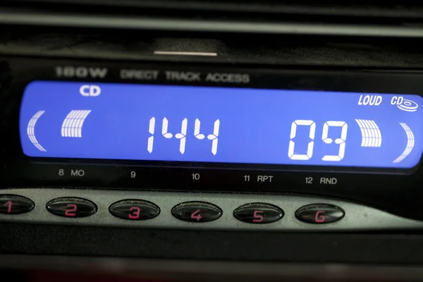 stock image Closeup of Car CD Player Controls Display