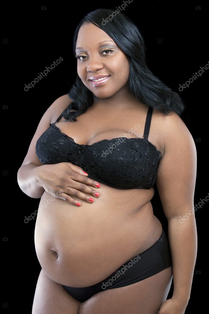 Large African American Pregnant Woman Bra Panties Stock Photo by ©jeffwqc  10063023