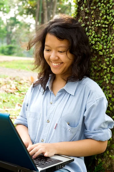 Cheerful female college student — Stock Photo, Image