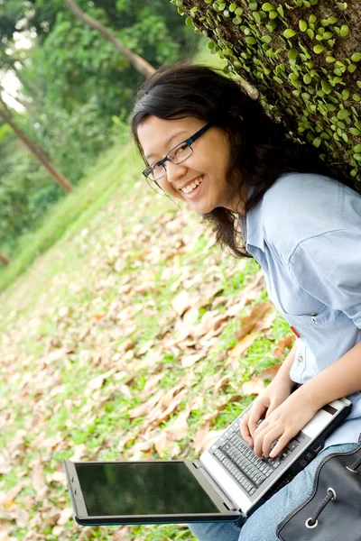 Happy asian female college student — Stock Photo, Image