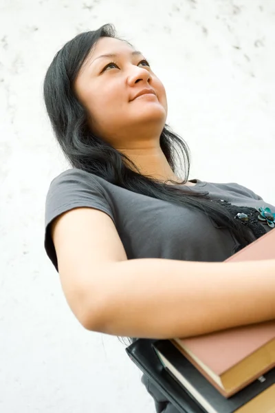 Cheerful ethnic female college student — Stock Photo, Image