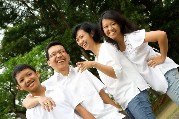 Happy asian ethnic family portrait — Stock Photo, Image