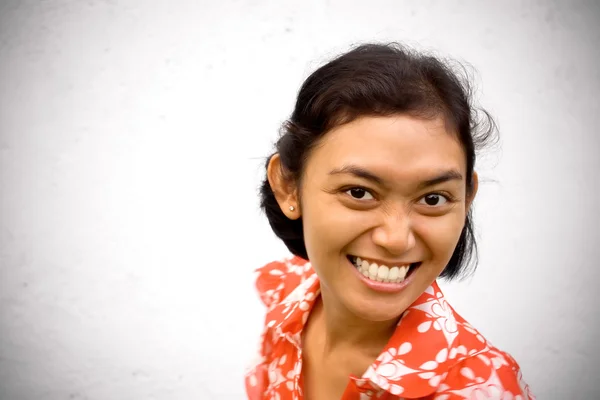 Entusiático asiático étnico jovem mulher — Fotografia de Stock