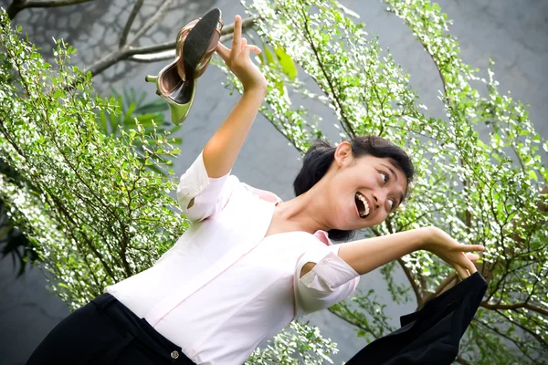 Mulher de negócios asiática feliz — Fotografia de Stock