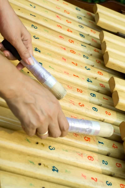 stock image Hands playing traditional musical instrument