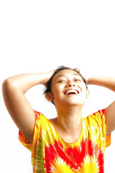 Portret szczęśliwy Azji młoda kobieta — Zdjęcie stockowe