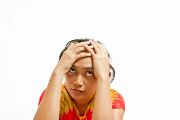 Stress etnische jonge vrouw portret — Stockfoto