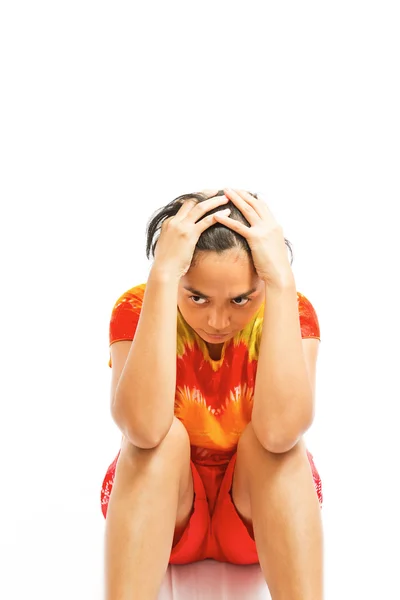 Etnische jonge vrouw depressief — Stockfoto
