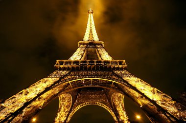 Eiffel tower by Night (Editorial use only) clipart