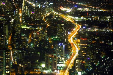 Ariel view of Surfers Paradise Gold Coast Australia at night clipart