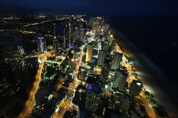 Nachtlicht der Goldküste Australiens — Stockfoto