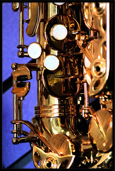 Close-up van saxofoon — Stockfoto