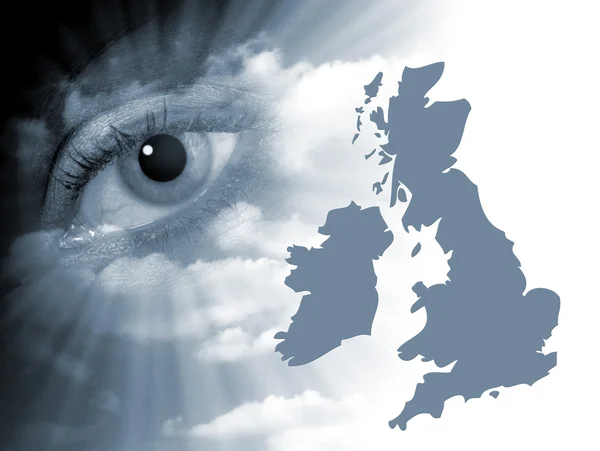 Reino Unido mapa olho abstrato — Fotografia de Stock