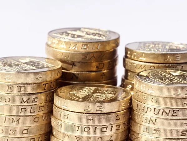 UK coins on white — Stock Photo, Image