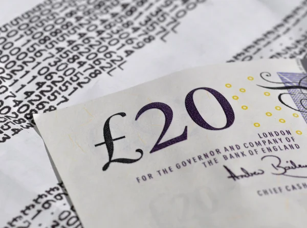 Banknot 20 funtów — Zdjęcie stockowe