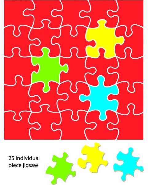 25 ピースのジグソー パズル — ストックベクタ