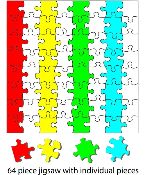 64 stukje puzzel — Stockvector