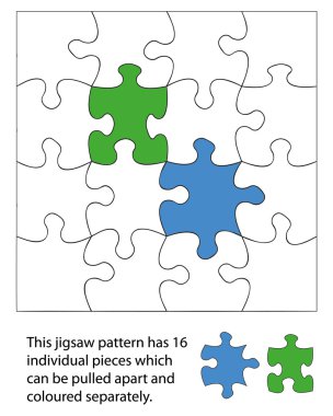 16 piece jigsaw clipart