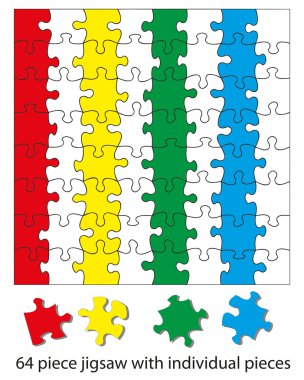 64 piece jigsaw clipart