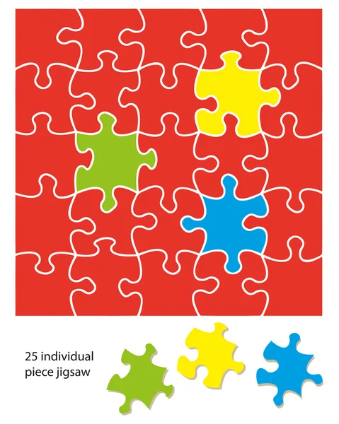 25 piece jigsaw — Stock Vector