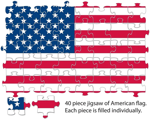 Rompecabezas bandera de Estados Unidos — Archivo Imágenes Vectoriales
