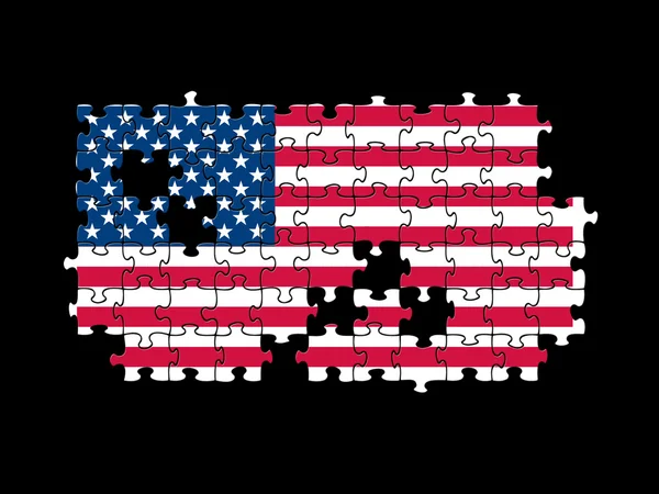 Паззл с флагом США — стоковое фото
