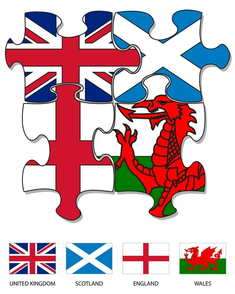 UK country flag jigsaw 2 — Stock Vector