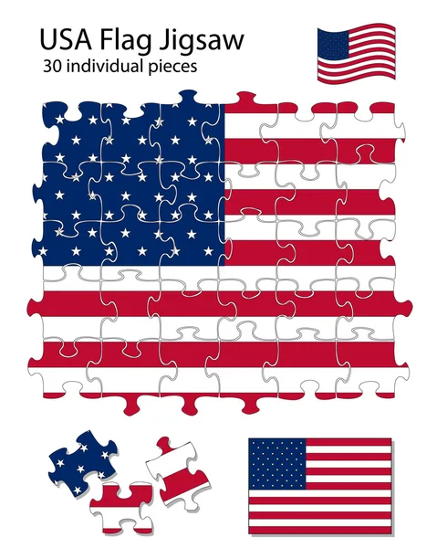Jigsaw bandeira dos EUA —  Vetores de Stock