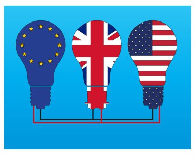 Flag light bulbs clipart