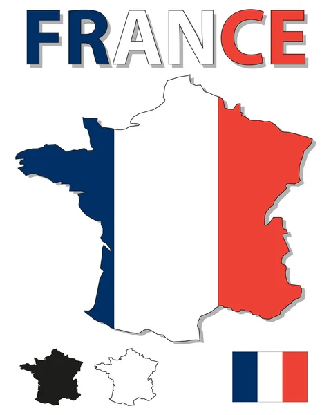 stock vector France map and flag