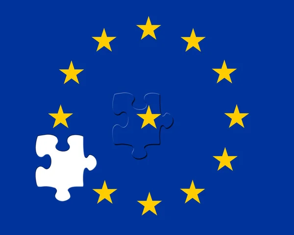 Peça de puzzle da UE em falta — Fotografia de Stock