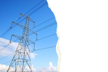 Torn pylon photograph clipart