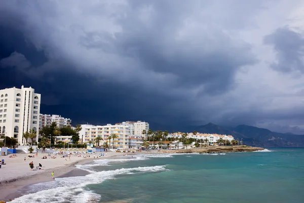 A Nerja strand a Costa del Sol Spanyolország — Stock Fotó