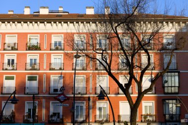 Tenement House Facade in Madrid clipart