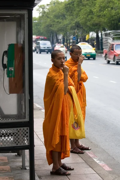 stock image Monks Waiting for Transport