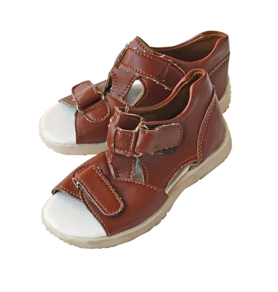 Pair of child's summer sandals — Stock Photo, Image