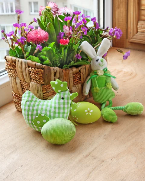 Easter decorating of balcony — Stock Photo, Image