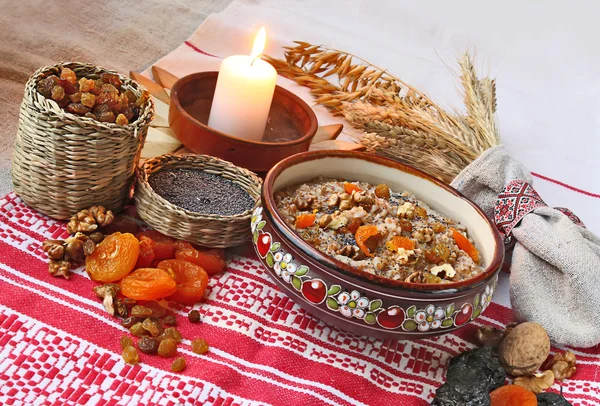 Pote con avena tradicional de Navidad —  Fotos de Stock