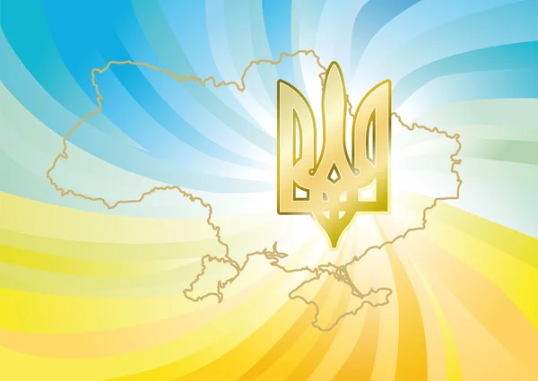 Fundo com o símbolo do estado da Ucrânia —  Vetores de Stock