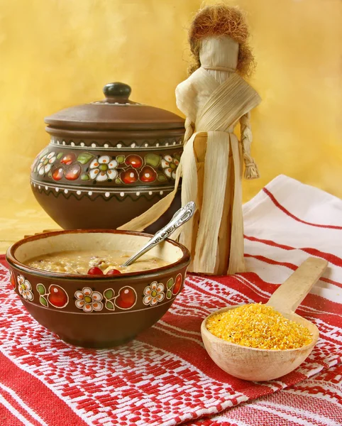 Corn porridge (banush) — Stock Photo, Image
