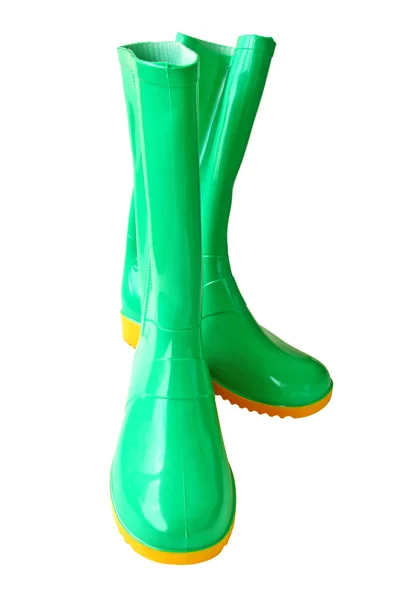 Two green gumboots — Stock Photo, Image