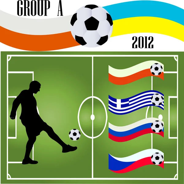 Giocatore di calcio e bandiera Grafiche Vettoriali